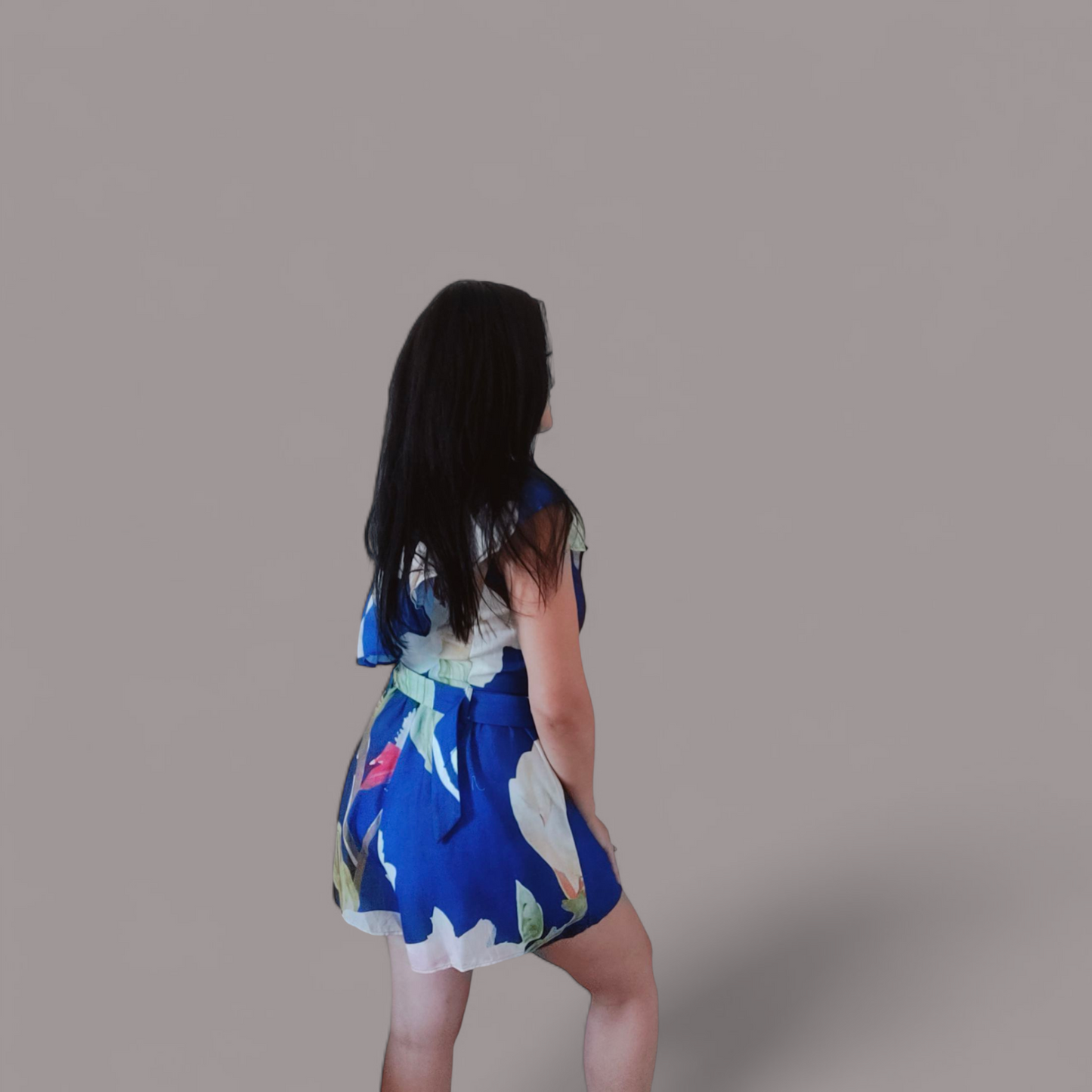 Floral blue Romper
