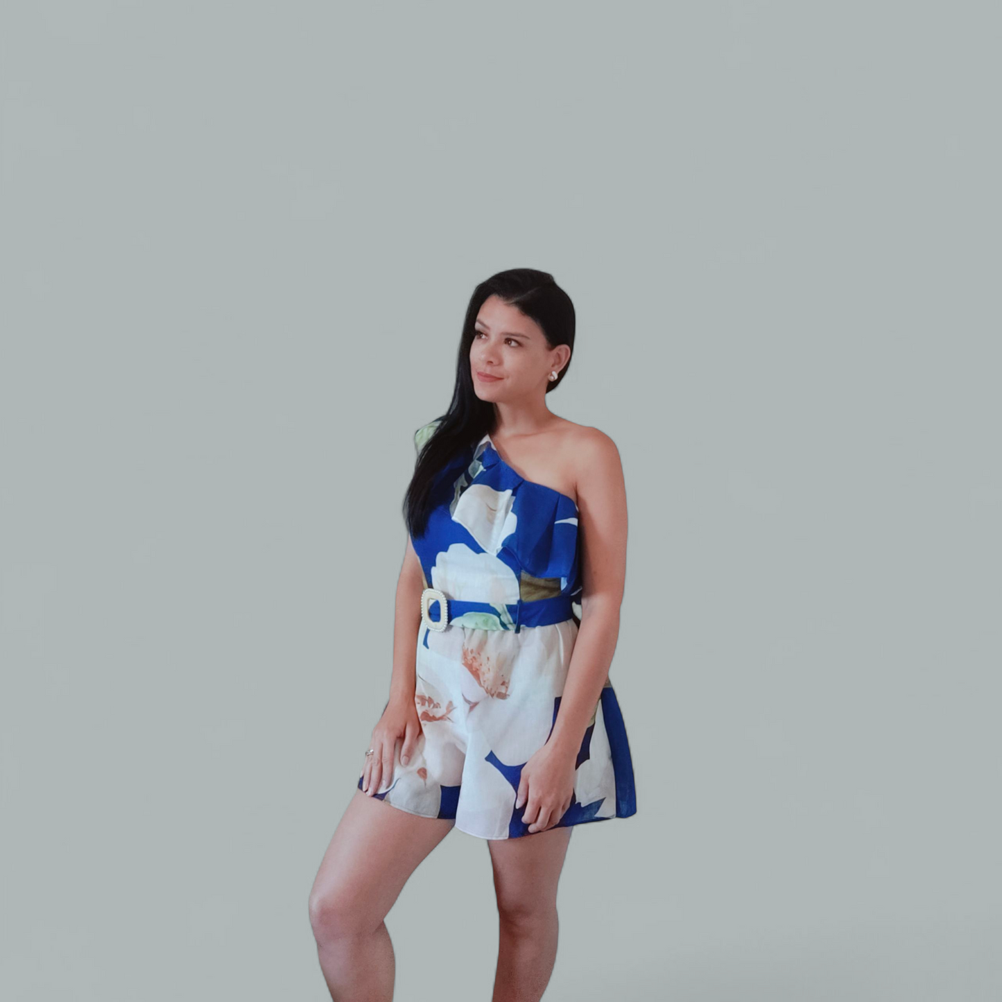 Floral blue Romper