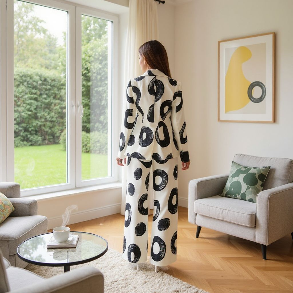 Elegant print Blazer & Pant Set
