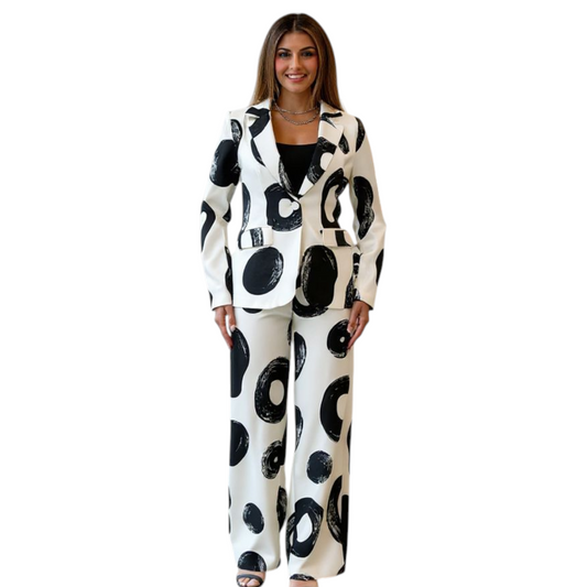 Elegant print Blazer & Pant Set